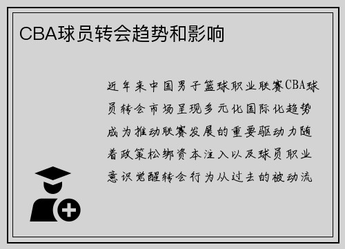 CBA球员转会趋势和影响